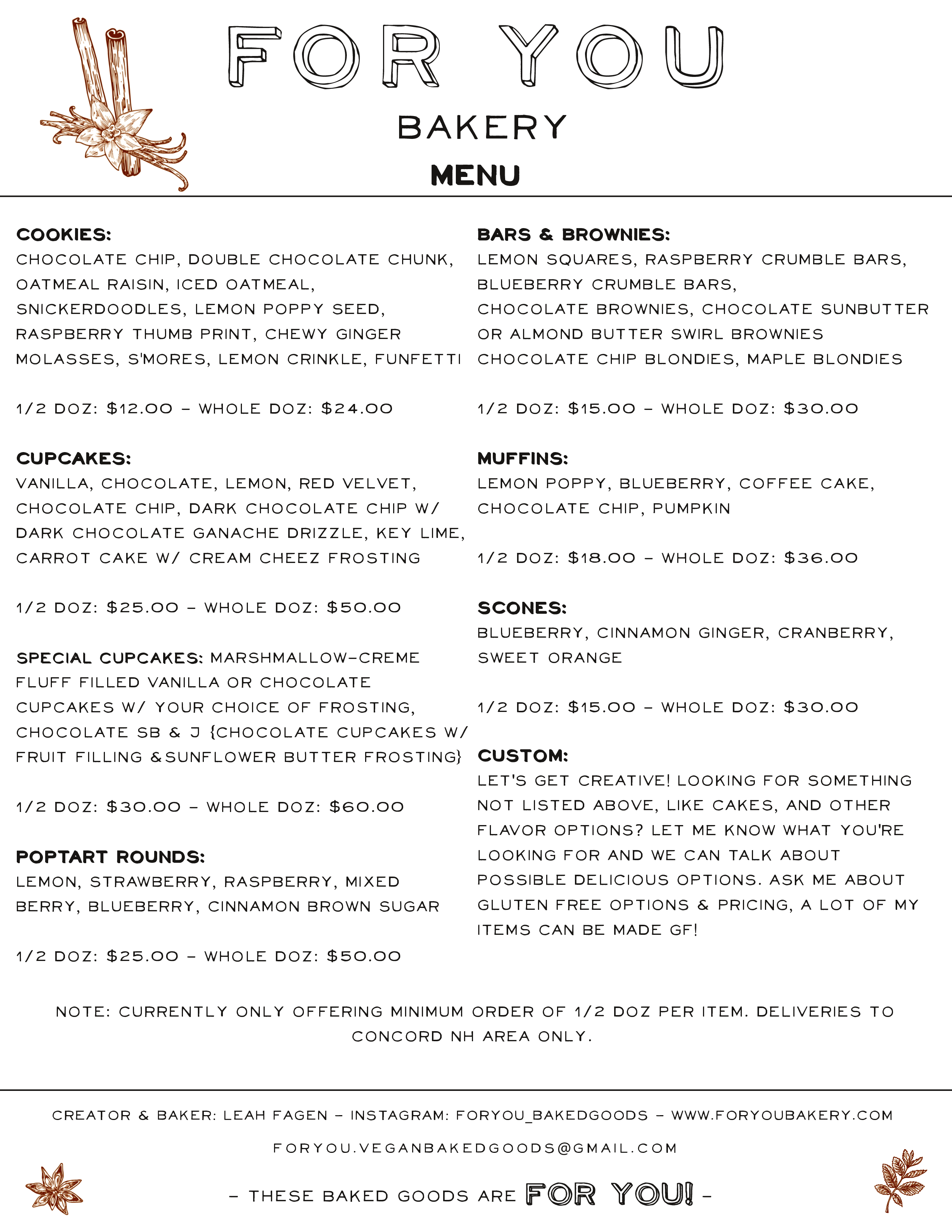For You ~ Menu